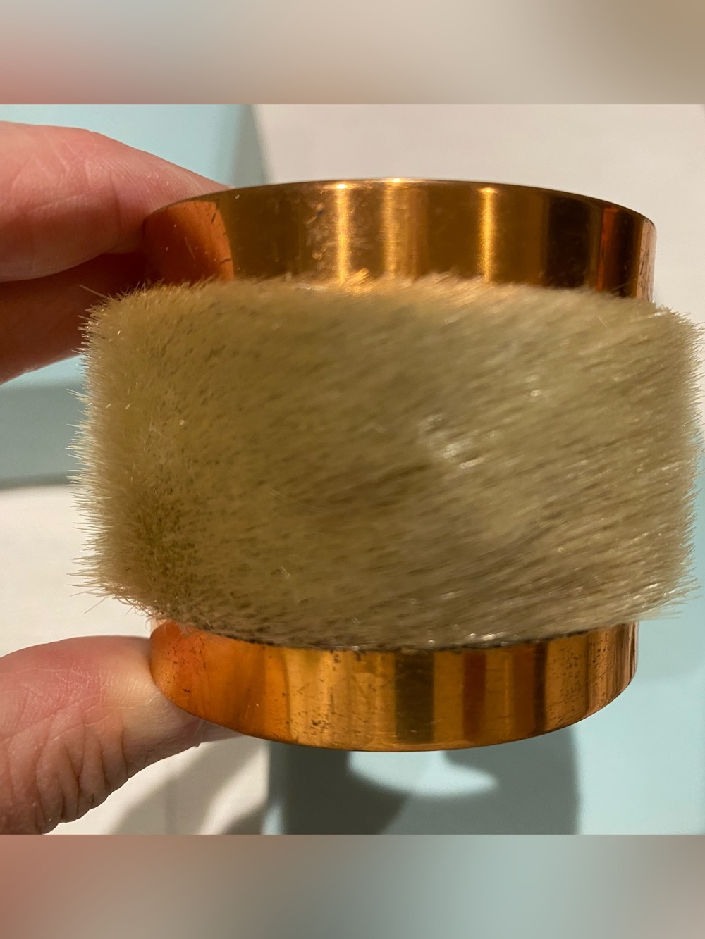 Vintage Copper & Seal Fur Cuff Bracelet
